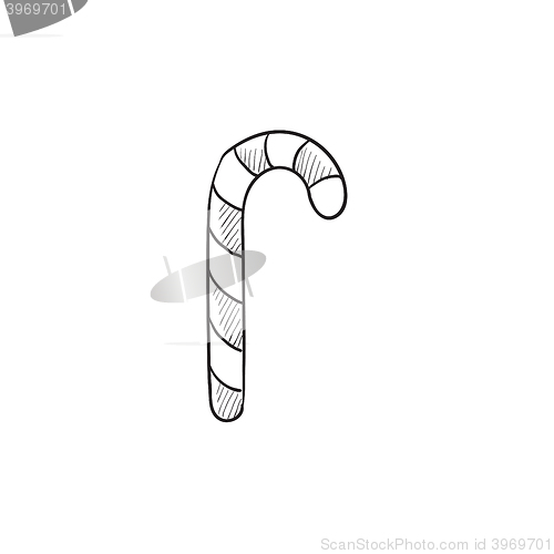 Image of Candy cane sketch icon.
