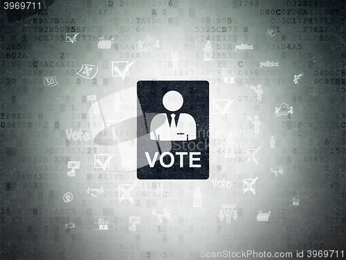 Image of Political concept: Ballot on Digital Data Paper background