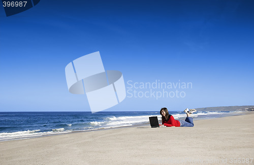 Image of Outdoor work on laptop