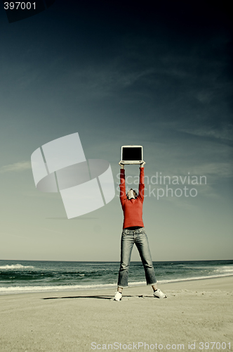 Image of Woman with a Laptop