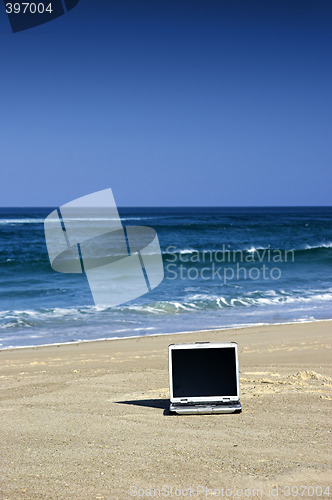 Image of Laptop on the beach
