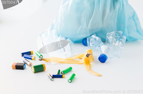 Image of close up of rubbish bag with trash