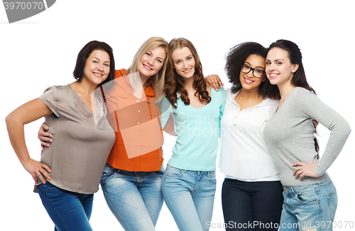 Image of group of happy different women in casual clothes