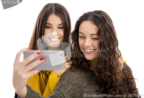 Image of Girls taking selfie