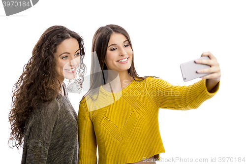 Image of Girls taking selfie