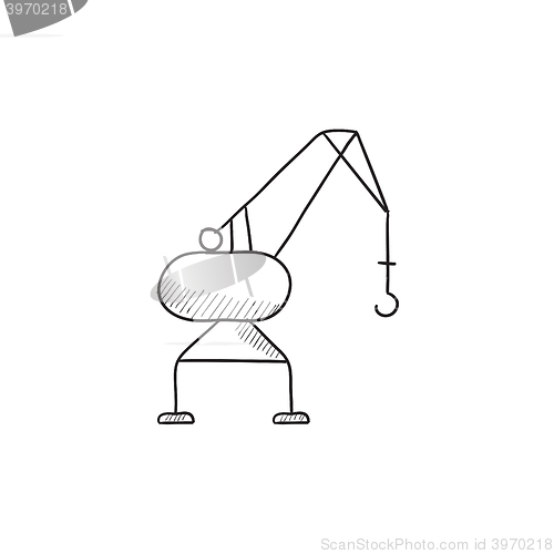 Image of Harbor crane sketch icon.