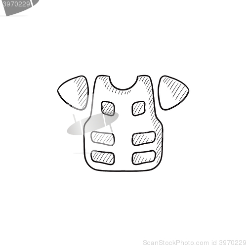 Image of Motorcycle suit sketch icon.