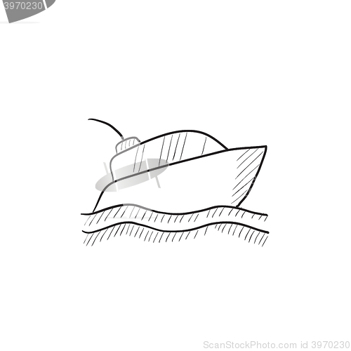 Image of Yacht sketch icon.