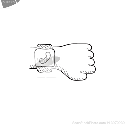 Image of Smartwatch sketch icon.