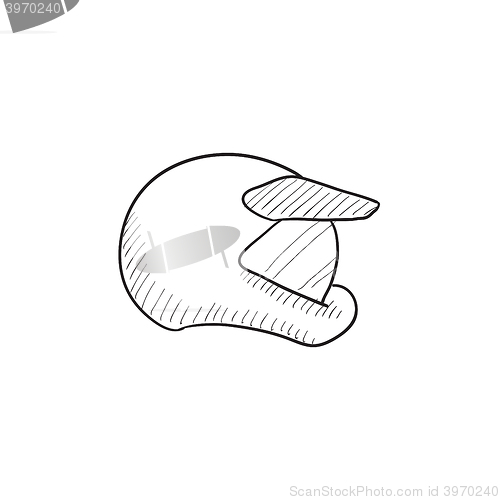 Image of Motorcycle helmet sketch icon.