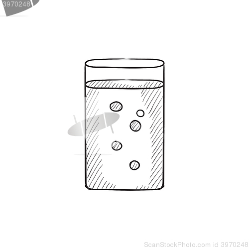 Image of Glass of water sketch icon.