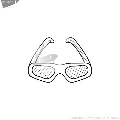 Image of Three d cinema glasses sketch icon.