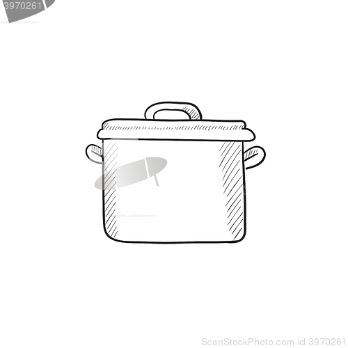 Image of Saucepan sketch icon.