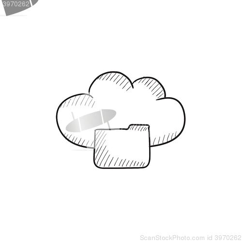 Image of Cloud computing sketch icon.