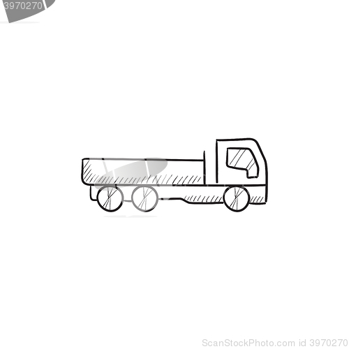 Image of Dump truck sketch icon.