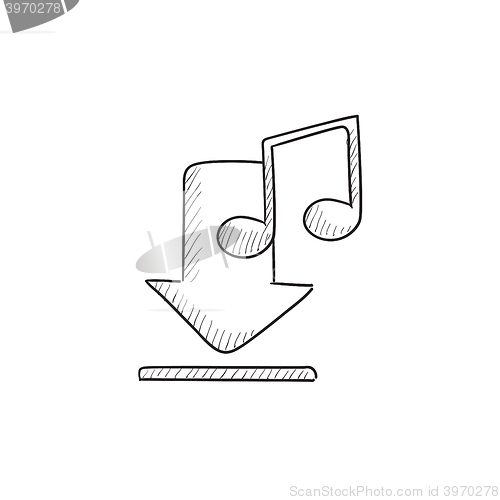 Image of Download music sketch icon.