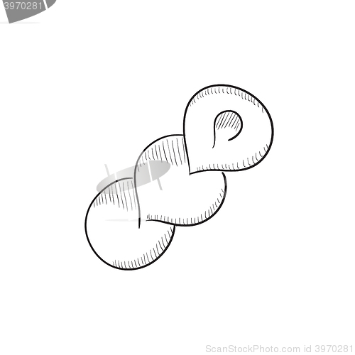 Image of Spiral bread sketch icon.