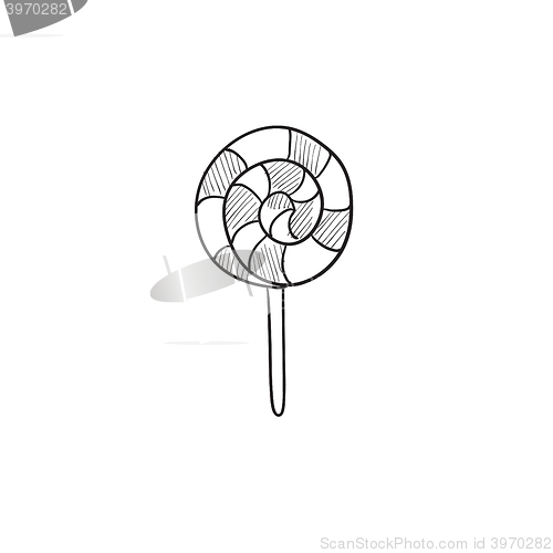 Image of Spiral lollipop sketch icon.