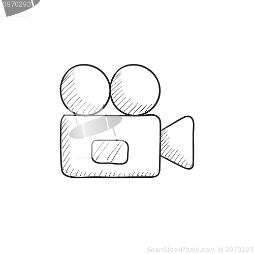 Image of Video camera sketch icon.