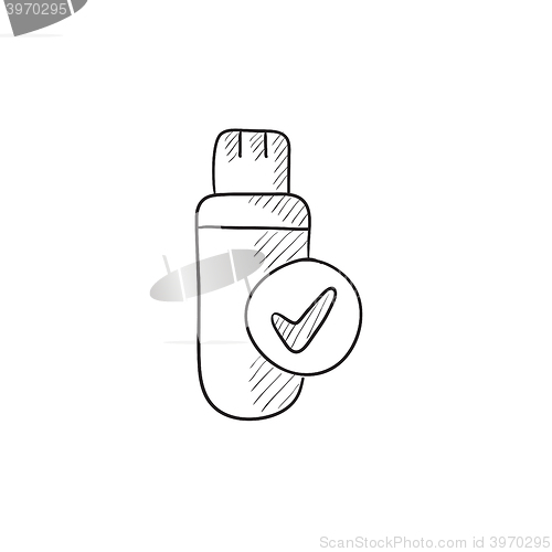 Image of USB flash drive sketch icon.