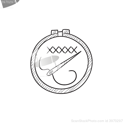 Image of Embroidery sketch icon.