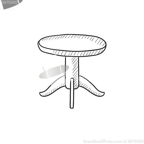 Image of Round table sketch icon.