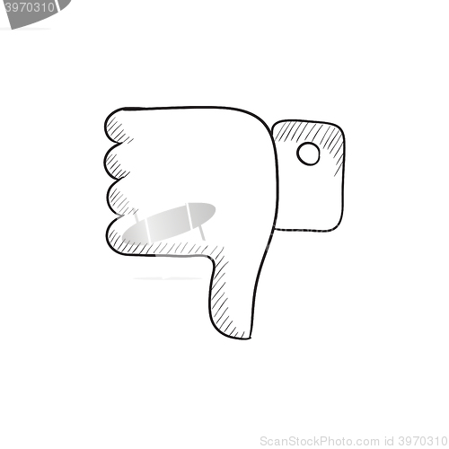 Image of Thumbs down sketch icon.