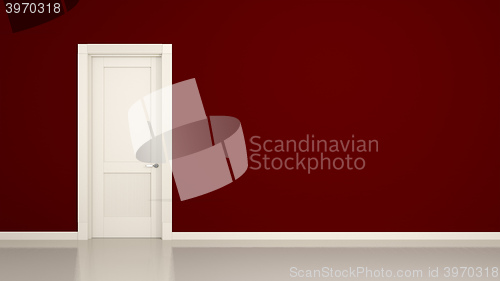 Image of red wall and door background