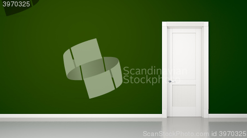 Image of green wall and door background