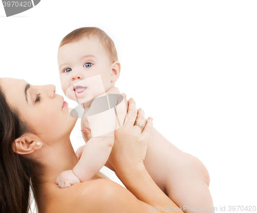 Image of happy mother with adorable baby