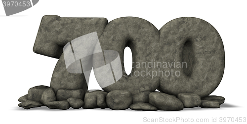 Image of stone number seven hundred on white background - 3d rendering