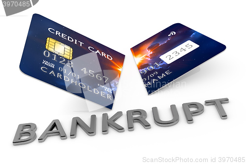 Image of cut credit card bankrupt