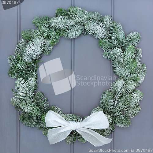 Image of Snow Covered Christmas Wreath