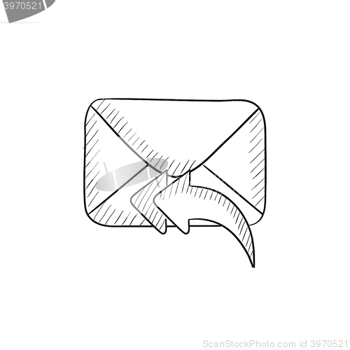 Image of Sending email sketch icon.