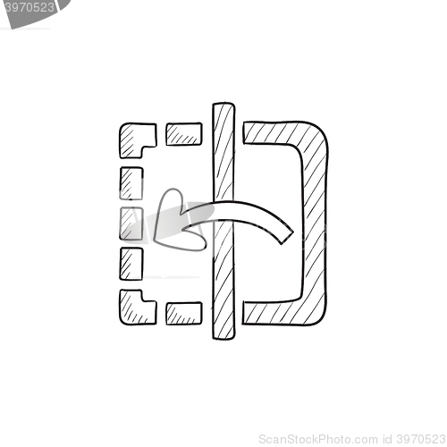 Image of Mirror reflection sketch icon.