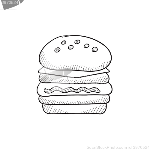 Image of Double burger sketch icon.