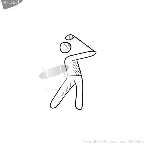 Image of Golfer sketch icon.