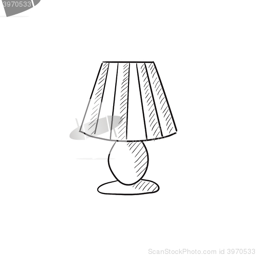 Image of Table lamp sketch icon.