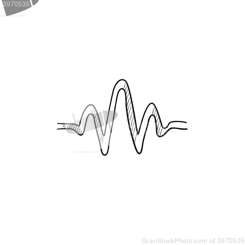 Image of Sound wave sketch icon.