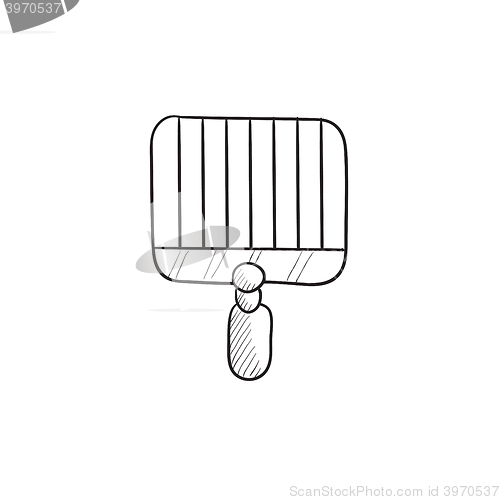 Image of Empty barbecue grill grate sketch icon.