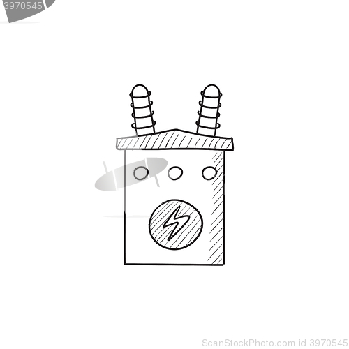 Image of High voltage transformer sketch icon.