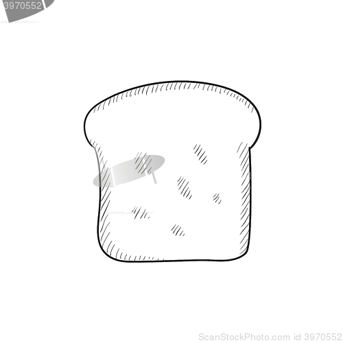 Image of Single slice of bread sketch icon.