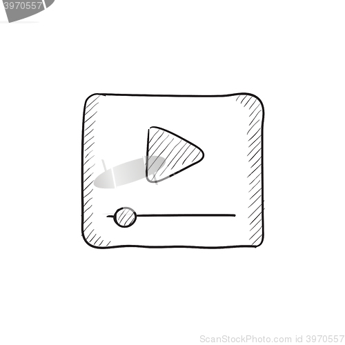 Image of Video player sketch icon.