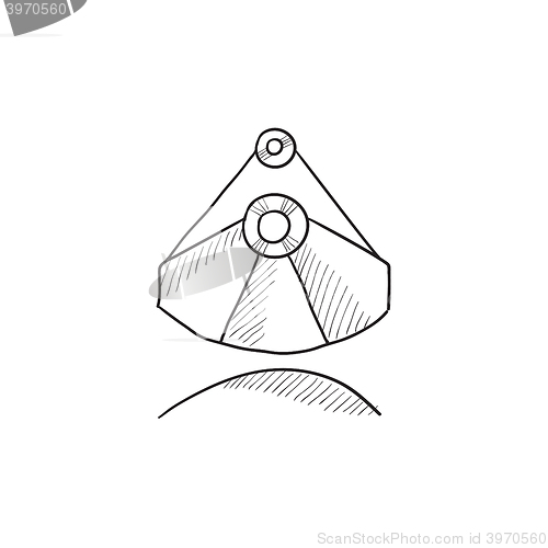 Image of Mining industrial scoop sketch icon.