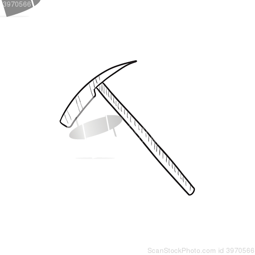 Image of Ice pickaxe sketch icon.