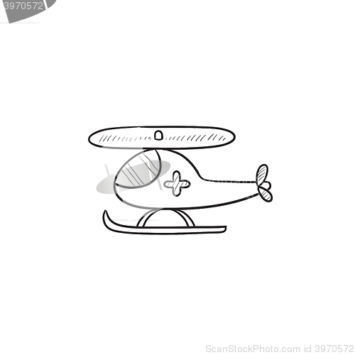 Image of Air ambulance  sketch icon.