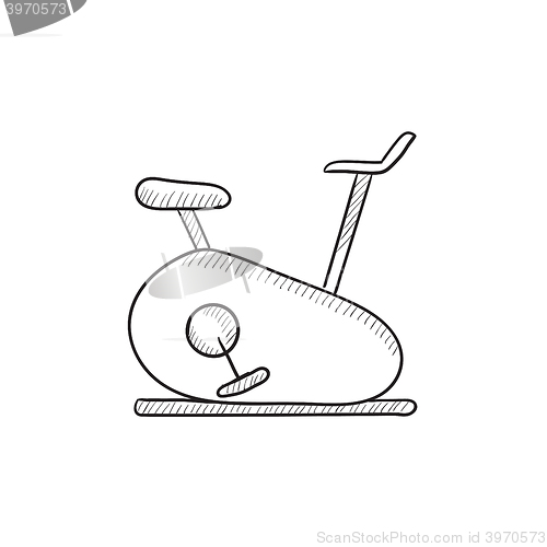 Image of Exercise bike sketch icon.