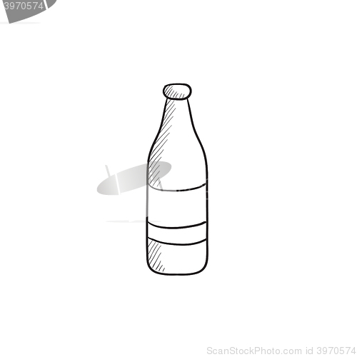 Image of Glass bottle sketch icon.