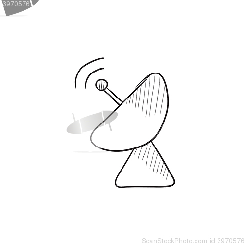 Image of Radar satellite dish sketch icon.