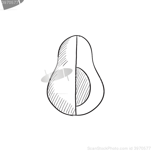 Image of Avocado sketch icon.